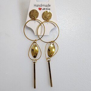Gold Tone Boeheim Style Hoop Dangled Earrings